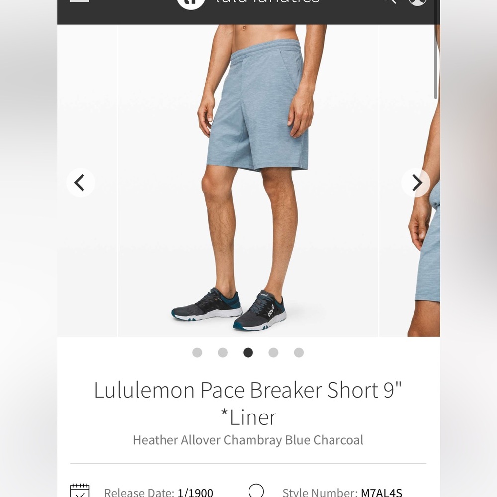 Lululemon Men’s Pace breaker Short 9”, Sz Small - Picture 3 of 8